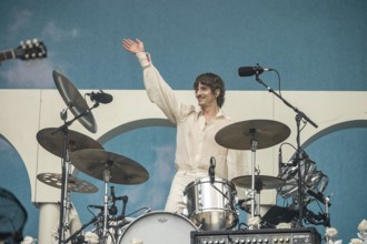 Bungo Jonas (drummer) from Roy Bianco & The Abbrunzati Boys at the Superbloom Festival, Day 1 at