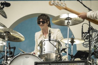 Bungo Jonas (drummer) from Roy Bianco & The Abbrunzati Boys at the Superbloom Festival, Day 1 at
