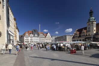 Market square with old town hall, Leipzig, Saxony, Germany, 26.08.2025 < english> Market square