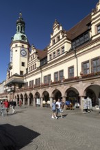 Market square with old town hall, Leipzig, Saxony, Germany, 26.08.2025 < english> Market square