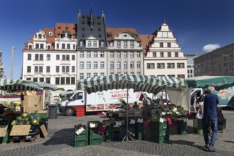 Market square with old town hall, Leipzig, Saxony, Germany, 26.08.2025 < english> Market Square,