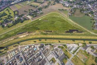Aerial view, floodplain Holtener Bruch, floodplain at the river Emscher, Holten, Oberhausen, Ruhr