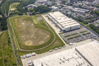 Aerial view, Picnic FCA Oberhausen GmbH e-food warehouse, construction site Schwarze Heide,