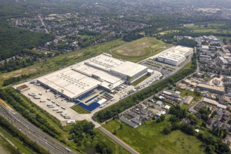 Aerial view, EDEKA Rhein-Ruhr central warehouse, Picnic FCA Oberhausen GmbH e-food warehouse,