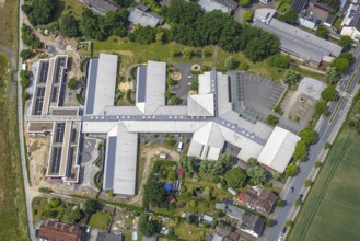 Aerial photo, LVR-Christoph-Schlingensief-Schule Waldorfschule, Schwarze Heide, Oberhausen, Ruhr