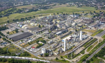 Aerial view, Oxea plant (Ruhrchemie), Otto-Roelen-Straße, Holten, Oberhausen, Ruhr area, North