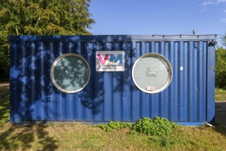 Vintage Litter Museum in recycled shipping container, Jetty Lane, Woodbridge, Suffolk, England, UK