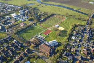 Aerial view, Stever Sportpark with Steverstadion, sports facility football stadium and athletics