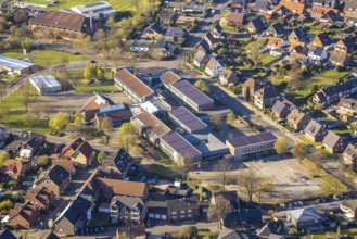 Aerial photo, Wolfhelmschule comprehensive school, Olfen-Stadt, Olfen, Münsterland, North