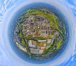Aerial view, Oxea Werk Ruhrchemie, Versalis Deutschland Gmbh, above floodplain Holtener Bruch
