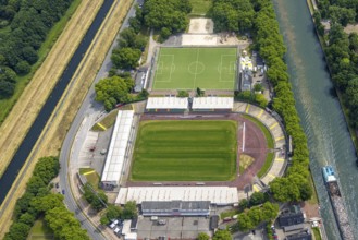 Aerial photo, Niederrhein football stadium of SC Rot-Weiß Oberhausen e.V. and adjacent pitch,