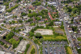 Aerial view, brownfield and car park Eichelkampstraße corner Holtener Straße, Sterkrade Mitte,