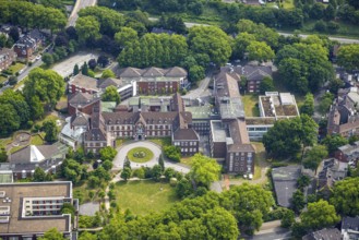 Aerial view, Johanniter Hospital, Sterkrade Mitte, Oberhausen, Ruhr area, North Rhine-Westphalia,