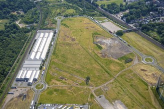 Aerial view, Bloomways GmbH flower wholesaler at Brammenring in Westfield Centro shopping centre