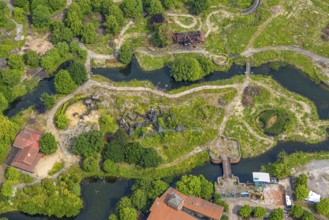 Aerial view, adventure playground in Westfield Centro shopping centre Neue Mitte, Oberhausen, Ruhr