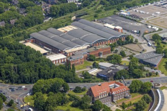 Aerial view, DB Schenker Logistikdienst, Oberhausen, Ruhr area, North Rhine-Westphalia, Germany,