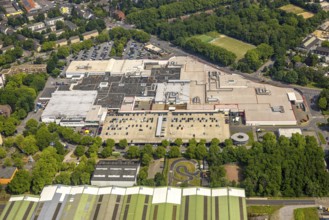 Aerial view, Bero shopping centre with car park, Oberhausen, Ruhr area, North Rhine-Westphalia,