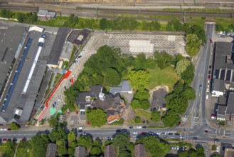 Aerial view, evang. Pauluskirche - Emmaus-Kirchengemeinde, evangelisches Jugendheim Lirich,