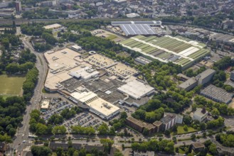 Aerial view, Bero shopping centre and later steel trade Oberhausen, Oberhausen, Ruhr area, North