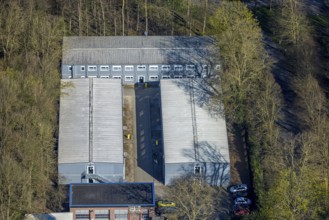 Aerial view, residential container for students, Am palace gardens, Nordkirchen, Münsterland, North
