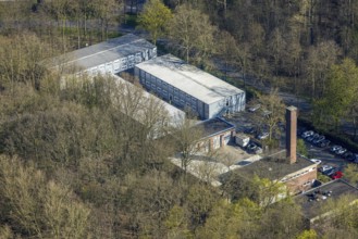 Aerial view, residential container for students, Am palace gardens, Nordkirchen, Münsterland, North