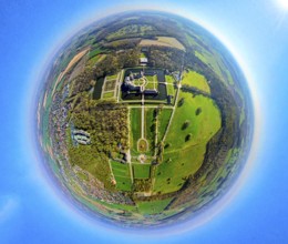 Aerial view, Nordkirchen Castle and castle park, Oranienburg, Orangery, former residence of the