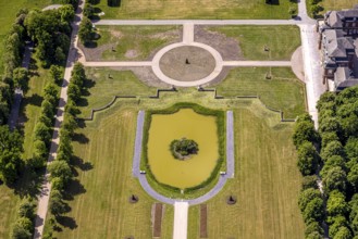 Aerial view, Nordkirchen Castle and Castle Park, Oranienburg, Orangery, former residence of the