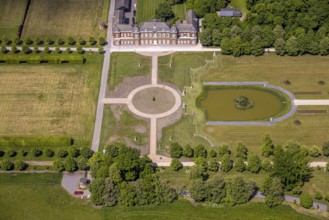 Aerial view, Nordkirchen Castle and Castle Park, Oranienburg, Orangery, former residence of the