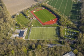 Aerial view, sports field football stadium and athletics stadium FC Nordkirchen 1926 e.V., building