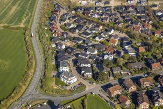 Aerial view, residential area and local view, new residential area Bergstraße corner Wiemanns Holt,