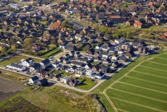 Aerial view, single-family houses, construction site, new building, residential area Capeller