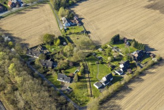 Aerial view, residential area Bauernschaft Uhlandstraße, Capelle, Nordkirchen, Münsterland, North