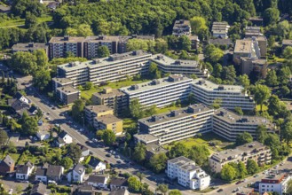 Aerial view, multi-family houses, housing estate Strippchens Hof, Broich, Mülheim an der Ruhr, Ruhr