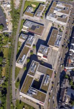 Aerial view, Hochschule Ruhr West - Campus Mülheim, dead end of the Ruhr RS1 cycle highway behind