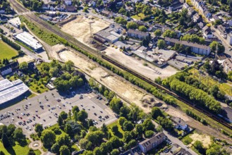 Aerial view, construction site at the Ruhr West University of Applied Sciences - Campus Parkstadt,