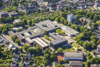 Aerial view, Städt. Grammar school Broich and secondary school Broich with sports hall, Broich -