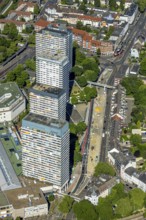 Aerial view, Dickswall high-rise buildings and canal construction site Dickswall, Forum City,