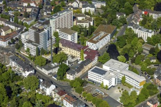 Aerial view, evang. hospital, Altstadt I - Südwest, Mülheim an der Ruhr, Ruhr area, North