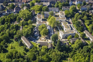 Aerial view, new building project multi-family houses residential area at Elisabeth-Selbert-Straße,