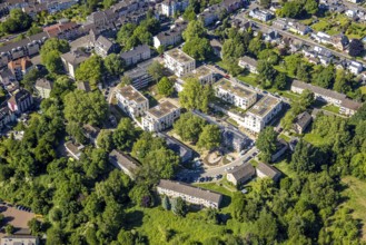 Aerial view, new building project multi-family houses residential area at Elisabeth-Selbert-Straße,