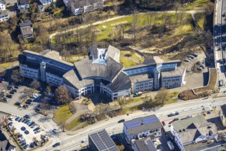 Aerial view, Hochsauerlandkreis Kreishaus Meschede, Meschede-Stadt, Meschede, Sauerland, North
