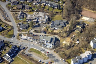 Aerial view, Church ChristianCommunity in the Sauerland, Catholic day care centre St. Franziskus