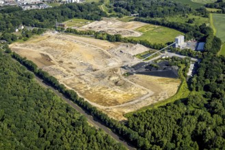 Aerial view, brownfield former STEAG power plant site, Lünen power plant (UW), Lippholthausen,