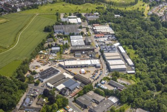 Aerial view, commercial area Gewerkenstraße, Sodingen, Herne, Ruhr area, North Rhine-Westphalia,