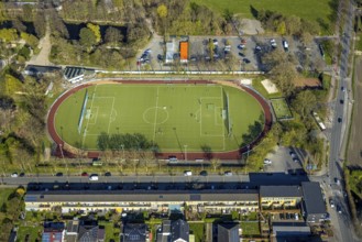 Aerial photo, football stadium of TuS Westfalia Wethmar e.V., sports training, Nordlünen, Lünen,