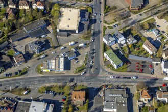 Aerial view, ARAL petrol station at the intersection of Dortmunder Straße and