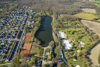 Aerial view, outdoor swimming pool and Cappenberger See, tennis courts Tennisverein Altlünen 1956 e