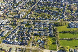 Aerial view, single-family house residential area Rudolph-Nagell-Straße, Nordlünen, Lünen, Ruhr