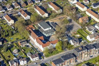 Aerial photo, Kardinal-von-Galen-Schule with schoolyard, primary school, Nordlünen, Lünen, Ruhr