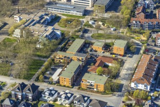 Aerial view, evang. parish Lünen, Heiland Gemeindehaus, Nordlünen, Lünen, Ruhr area, North